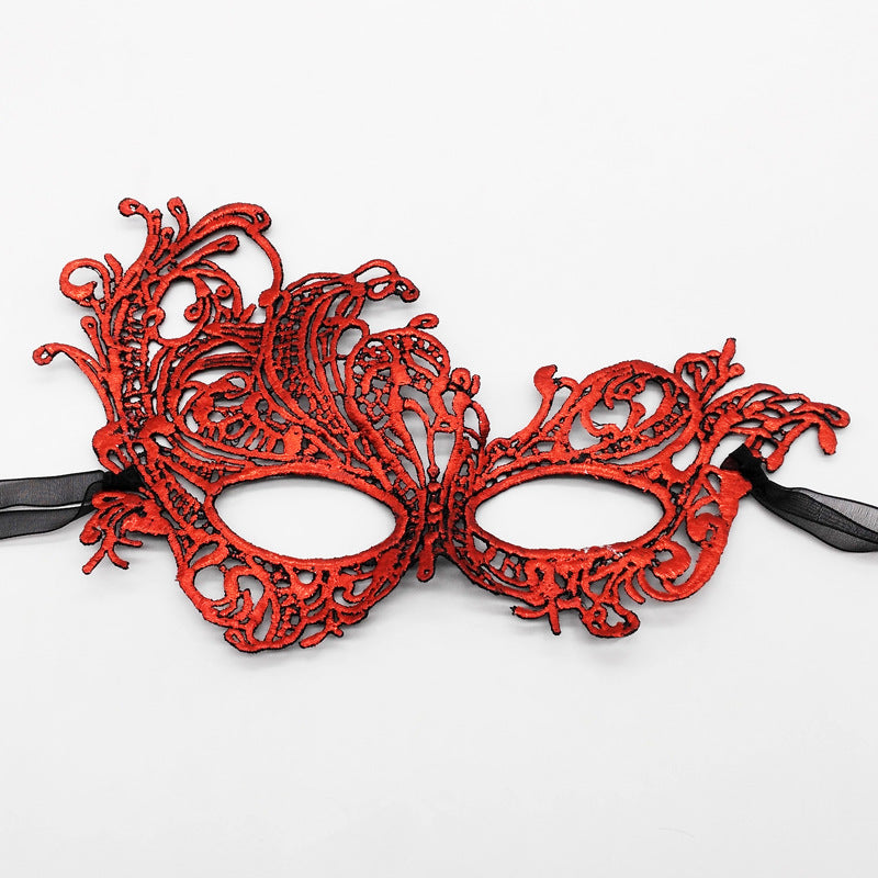 Party Half Face Halloween Bronzing Thick Lace Mask