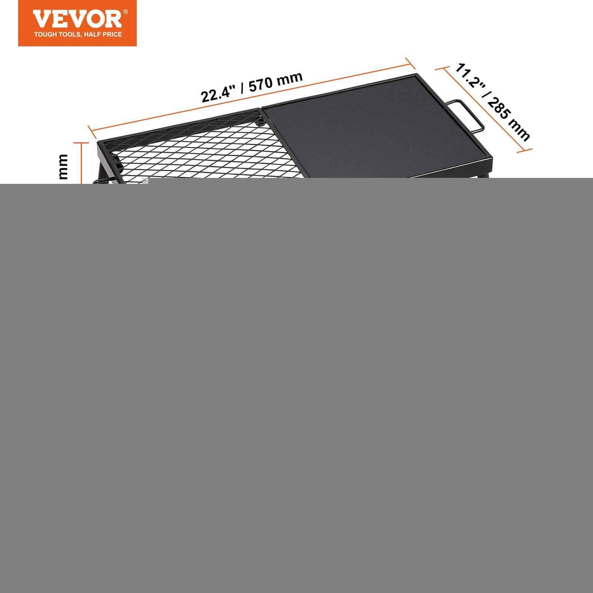 VEVOR Folding Campfire Grill – Heavy Duty Steel Mesh Grate with Legs & Carry Bag
