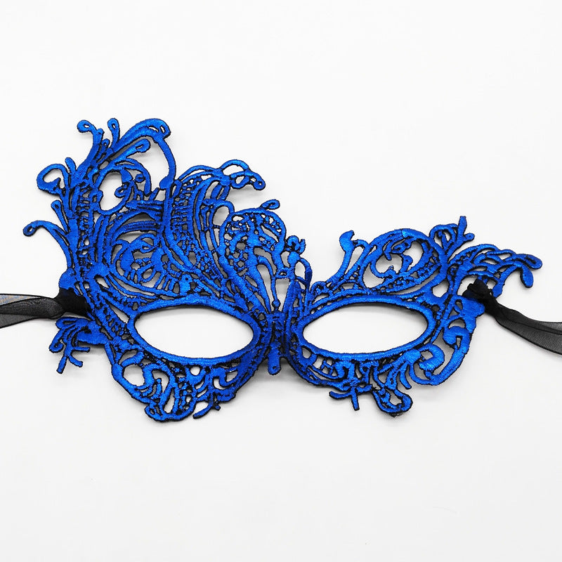 Party Half Face Halloween Bronzing Thick Lace Mask