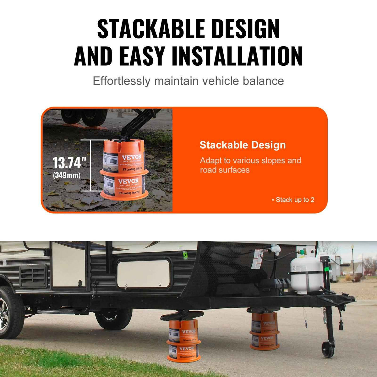 2 Pack Trailer Jack Blocks. 2,000 lb Capacity Each