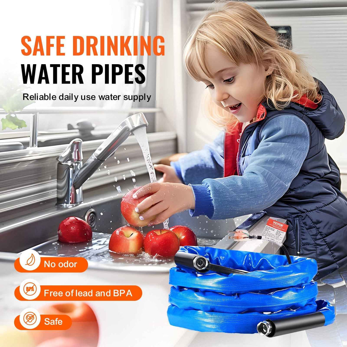 15 ft Heated RV Water Hose. Freeze Protection to −45°F