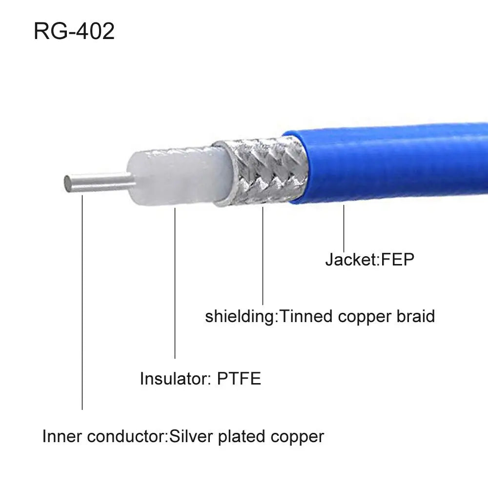 SMA Male to SMA Male Plug Connector RG402 RG-402 Semi Flexible Coaxial Cable 0.141" 50ohm Blue
