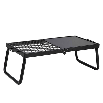 VEVOR Folding Campfire Grill – Heavy Duty Steel Mesh Grate with Legs & Carry Bag