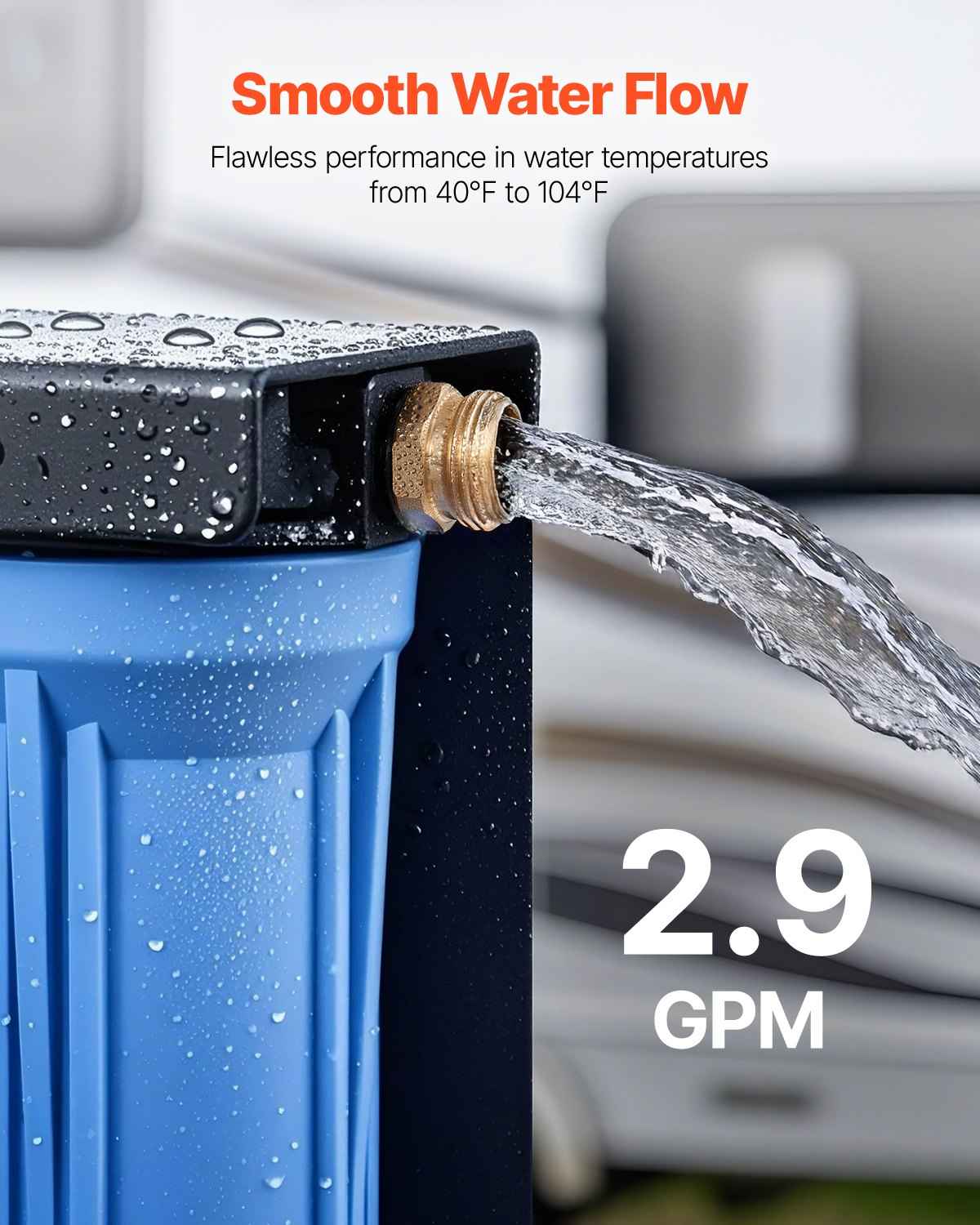 3-Cartridge RV Water Filtration System with Bracket