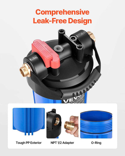 4-Stage RV Water Filtration System with Replaceable Cartridge