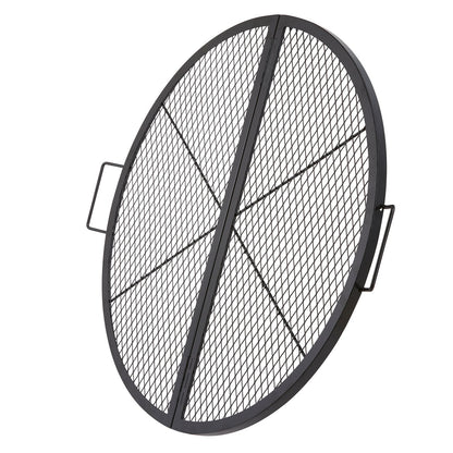 VEVOR X-Marks Fire Pit Grill Grate, Foldable Round Cooking Grate, Heavy Duty Steel Campfire BBQ Grill Grid With Handle And Support X Wire, Portable Camping Cookware For Outside Party, 36 Inch Black