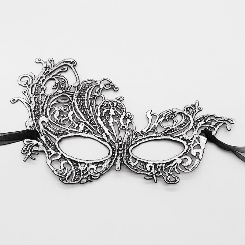 Party Half Face Halloween Bronzing Thick Lace Mask