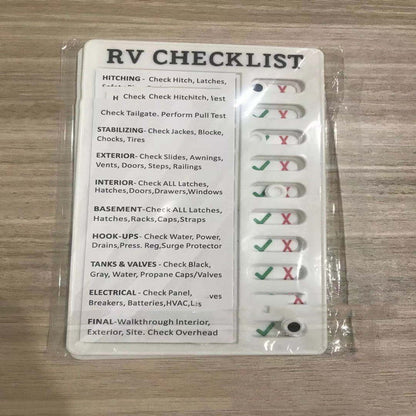 Checklist For RV Notes And Messages