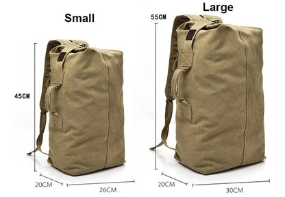 Large Capacity Outdoor Travel Backpack – Lightweight Canvas Bucket Bag
