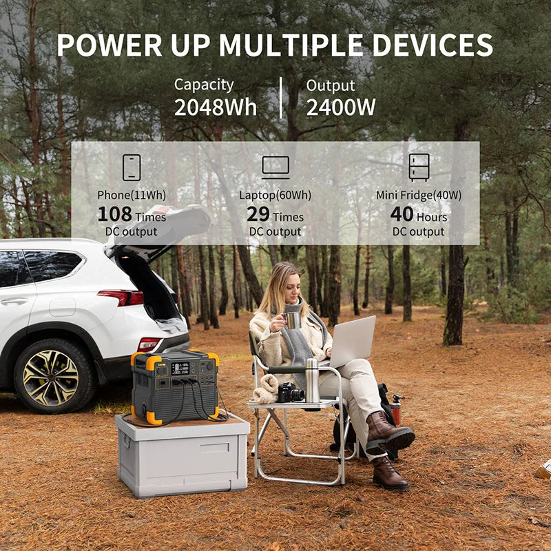 New Arrival High Capacity 2048Wh Lifepo4 Battery Solar Generator Power Station Portable for RV Solar Power