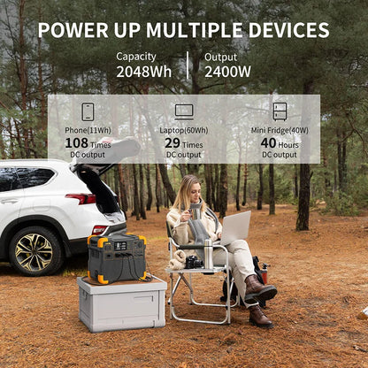 New Arrival High Capacity 2048Wh Lifepo4 Battery Solar Generator Power Station Portable for RV Solar Power