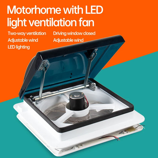 RV Ventilation Fan Manual Control Ventilator Vents 12V With LED Fan Camper RV Roof Exhaust Fan Caravan Accessories Camping Car
