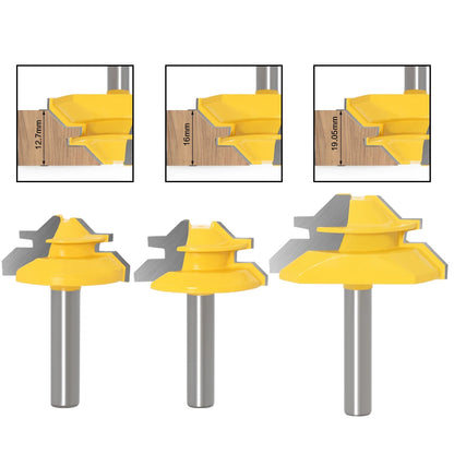 8MM 45 Degree Lock Miter Router Bit Tenon Milling Cutter Woodworking Tool For Wood Tools
