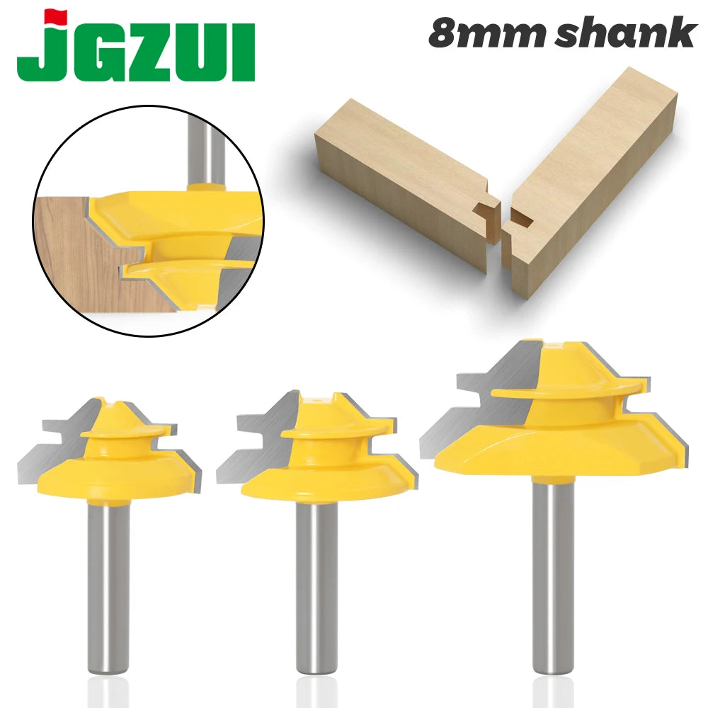 8MM 45 Degree Lock Miter Router Bit Tenon Milling Cutter Woodworking Tool For Wood Tools