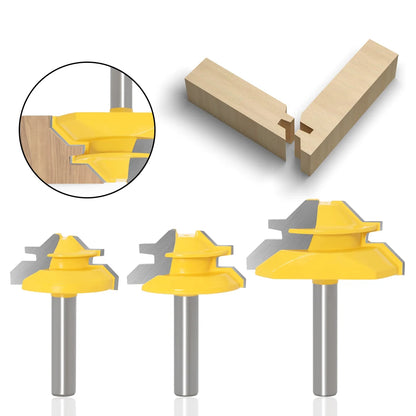 8MM 45 Degree Lock Miter Router Bit Tenon Milling Cutter Woodworking Tool For Wood Tools