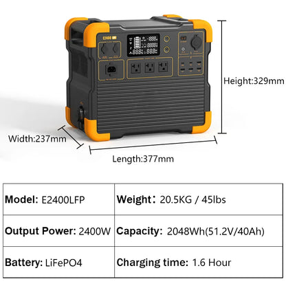 New Arrival High Capacity 2048Wh Lifepo4 Battery Solar Generator Power Station Portable for RV Solar Power