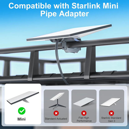 Starlink Mini V4 Adjustable Aluminum Roof Pole Mount for RV and Vehicle