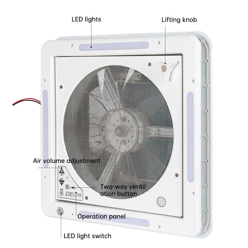 RV Ventilation Fan Manual Control Ventilator Vents 12V With LED Fan Camper RV Roof Exhaust Fan Caravan Accessories Camping Car