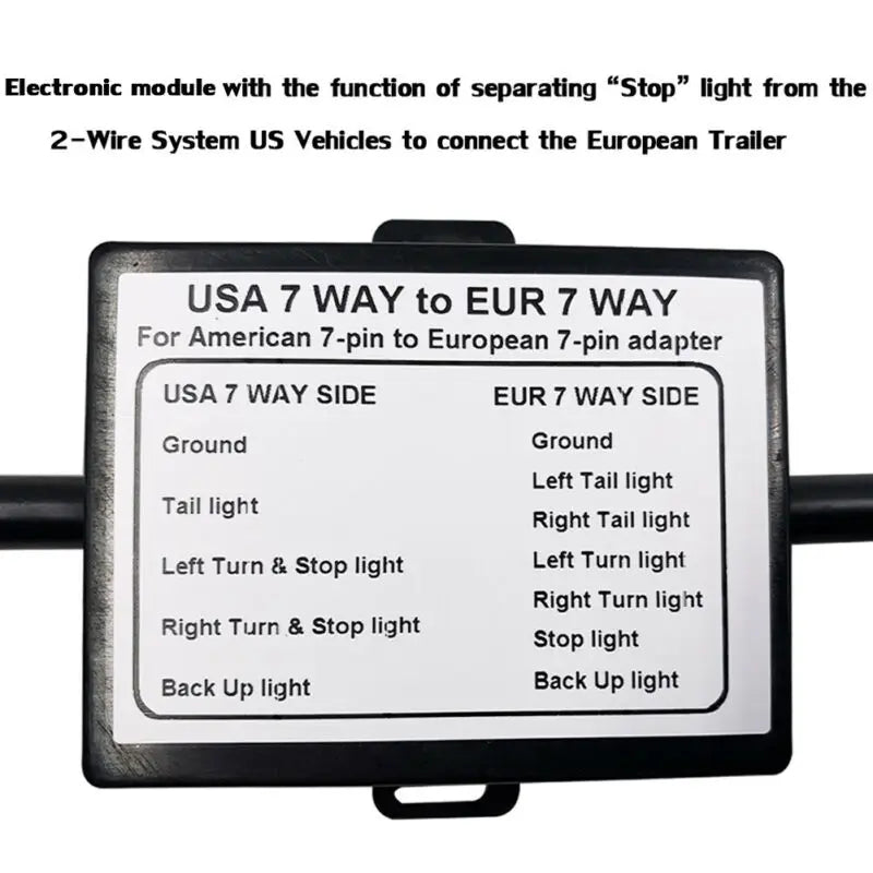 Trailer Light Connector USA To EU 7-Way Blade Socket Plug Adapter Vehicle Linker Trailer Connector Towbar Towing Plug Adapter