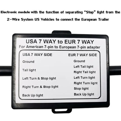 Trailer Light Connector USA To EU 7-Way Blade Socket Plug Adapter Vehicle Linker Trailer Connector Towbar Towing Plug Adapter