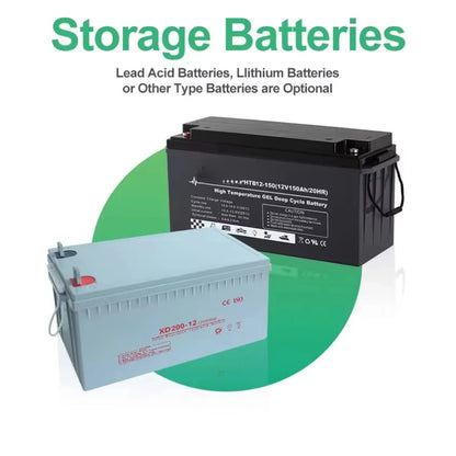 RV Solar Power System 2.5/3/5kW MPPT Controller Lithium Ion Pure Sine Wave Inverter Complete Set for Home Use