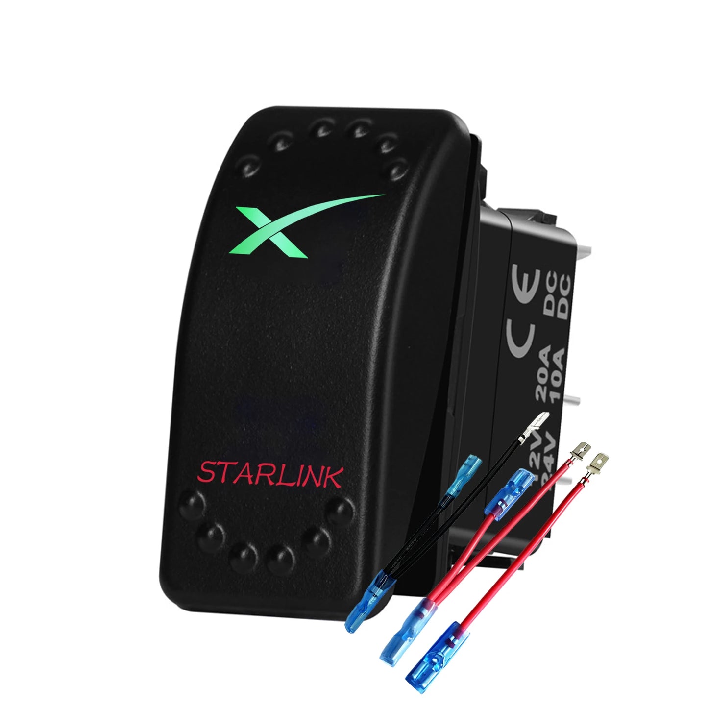 12V Starlink Rocker Switch SPST Waterproof Marine Toggle Switch For Starlink Dish Antenna Router On/Off Control Strada Hilux SUV