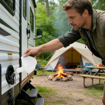 RV Water Funnel 3D Printed Anti-Spill Wide Mouth Trailer Water Inlet Funnel Camper Accessories for Travel Camping Road Trip