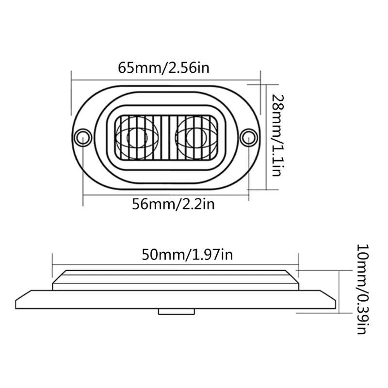 2 Led Truck Trailer Light Front Rear Side Clearance Lamp Waterproof Sealed Surfaces Mounted LED Marker Light