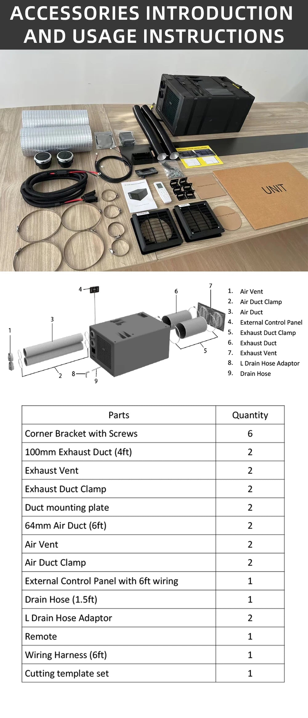 RV 12V24V48VAC caravan van motorhome marine under bench air conditioner 12volt air conditioning 24V auto parking cooler system