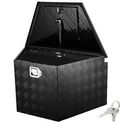 SucceBuy Trailer Tongue Box, Aluminum Alloy Diamond Plate Tongue Box Tool Chest, Heavy Duty Trailer Box Storage for Pickup Truck