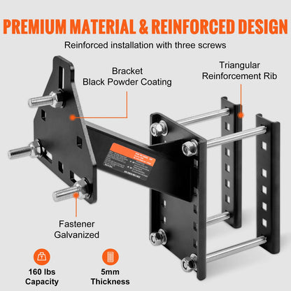 SucceBuy 160 lbs Spare Tire Carrier with Mounting Screws Bracket Lugs On Bolt Patterns Tire Mount Wheel Holder for Trailers RV