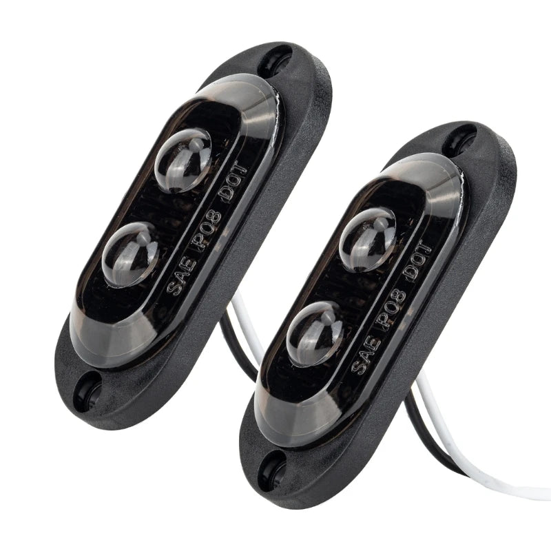 2 Led Truck Trailer Light Front Rear Side Clearance Lamp Waterproof Sealed Surfaces Mounted LED Marker Light
