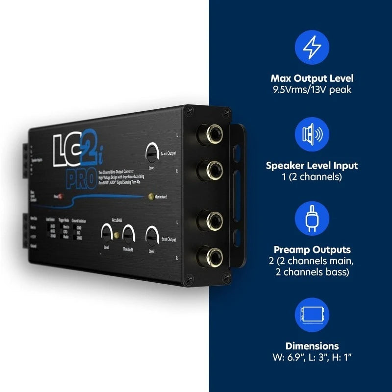 LC2i PRO 2-Channel Line Output Converter With GTO Signal Sense & AccuBASS