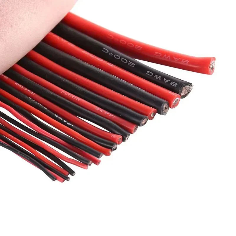 High Temperature Resistant Ultra Soft Silicon Wire 6 8 10 12 14 16 18 20 22 24 26 28AWG Red Black Cable