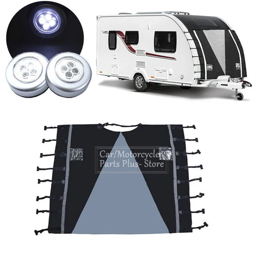 RV Front Towing Cover Protector Dustproof Universal Reflective Strip Accessories 220x175cm Camper Trailer Caravan Accessories