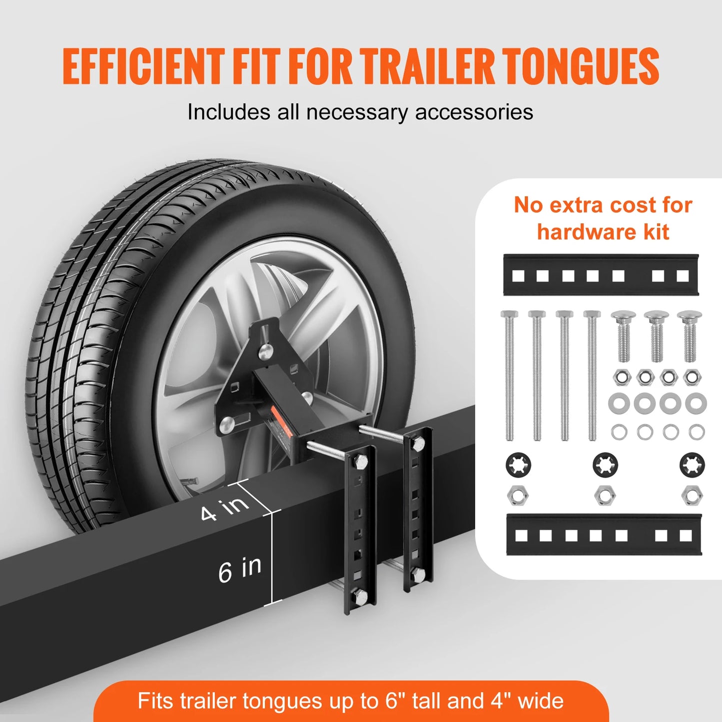 SucceBuy 160 lbs Spare Tire Carrier with Mounting Screws Bracket Lugs On Bolt Patterns Tire Mount Wheel Holder for Trailers RV