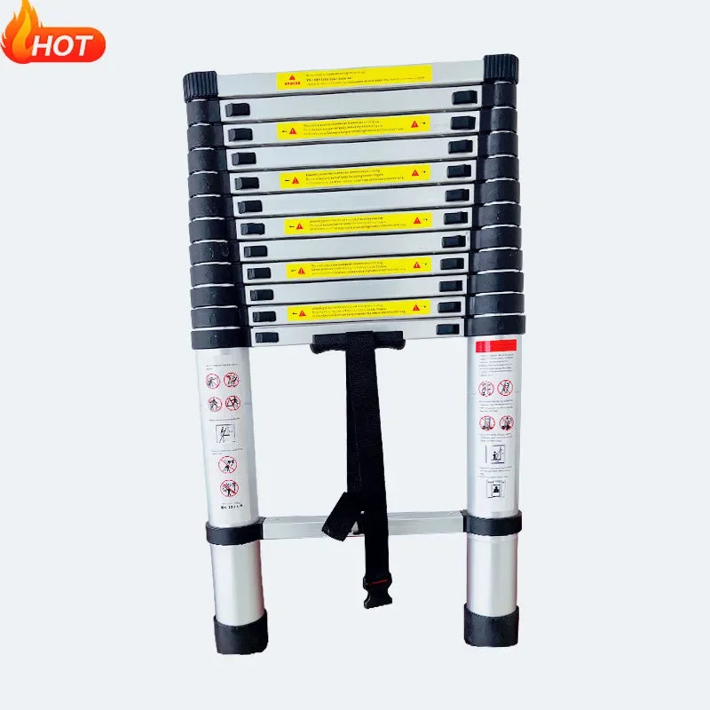 3.8m High Quality Aluminum Single Straight Extension Telescopic Ladder