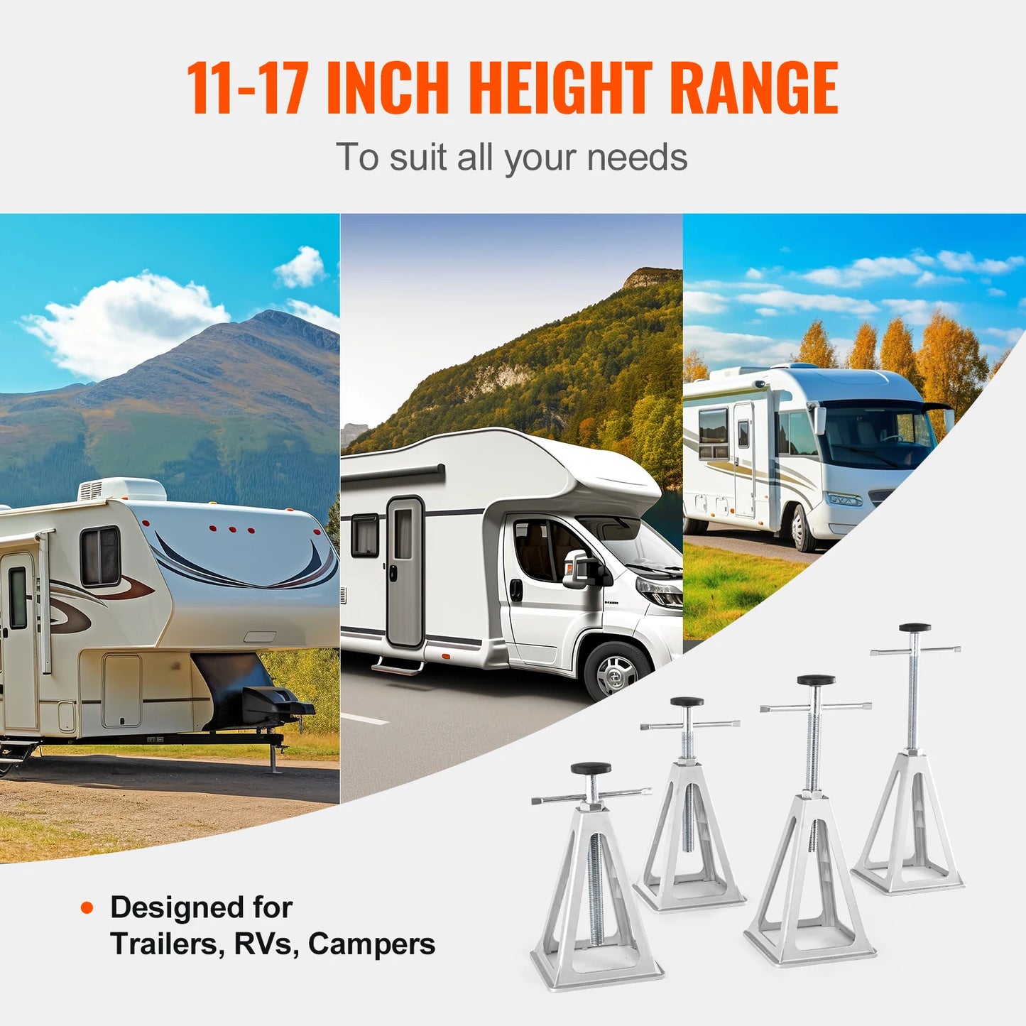 SucceBuy Stabilizer Jacks 4 Pack Aluminum RV Leveling Jacks Stack Jacks for RV Travel Trailer Camper Single Screw Jack 6000 Lbs