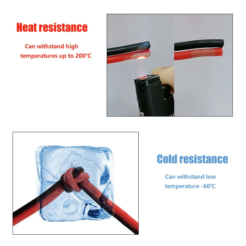 Super Soft 2 Pin Red and Black Silicone Cable 28awg 26awg 24 22 20 18 16 14 12awg 10awg 8awg High Temperature Tinned Copper Wire