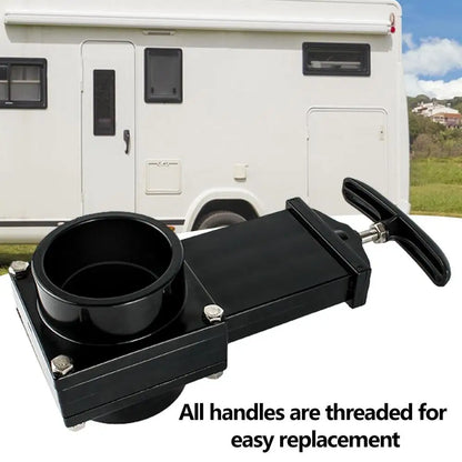 50mm RV Waste Valve with Stainless Steel Handle
