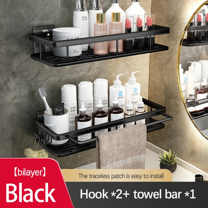 Stainless Steel Shower Caddy. No-Drill Suction Cup Wall Shelf for RV and Bathroom