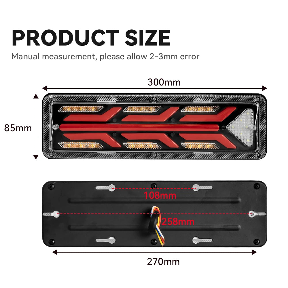 Car Trailer Trucks Tail light Car LED Rear Tail Light Running Turn Signal Rear Lamps Waterproof Taillight Parts 12V-24V