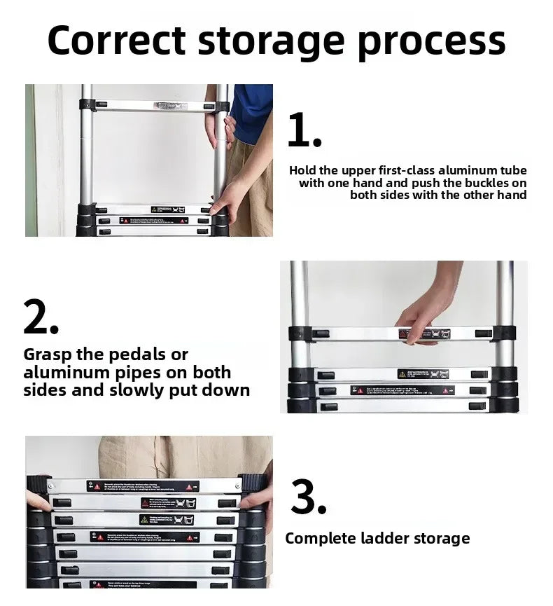 Telescopic ladder Aluminum alloy multi-functional joint herringbone ladder Folding aluminum ladder, bamboo ladder stairs Durable