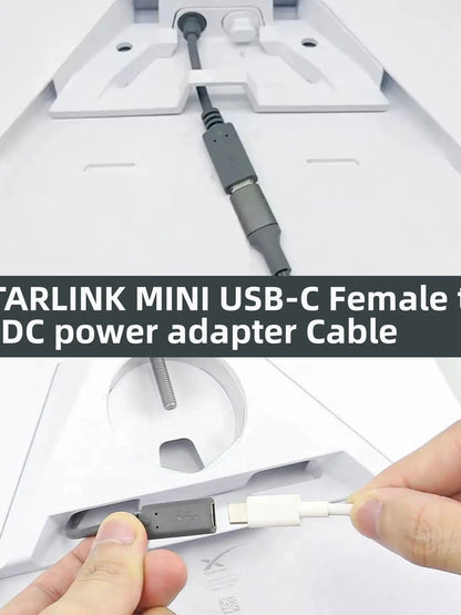 For STARLINK Mini USB-C Female To DC Power Adapter Cable High Quality Cable D C Plug Weatherproof Outdoor Use For Starlink Mini