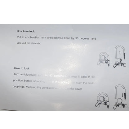 Trailer Coupler Lock. Key and Password Type Stainless Steel Anti-Theft