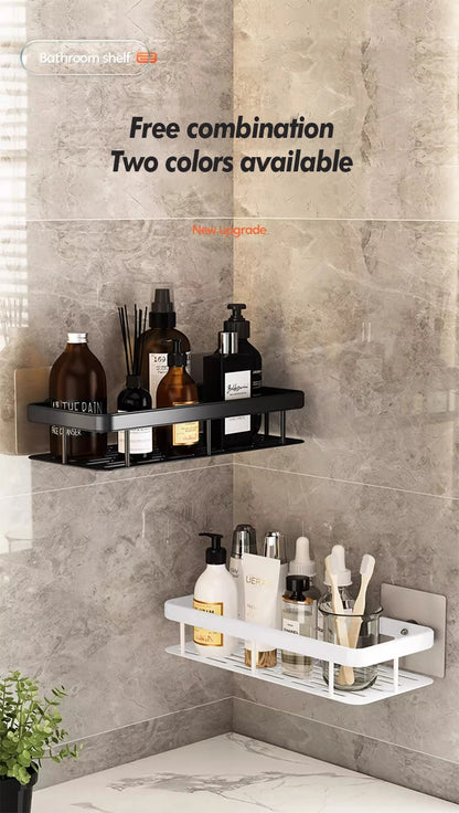 Stainless Steel Shower Caddy. No-Drill Suction Cup Wall Shelf for RV and Bathroom