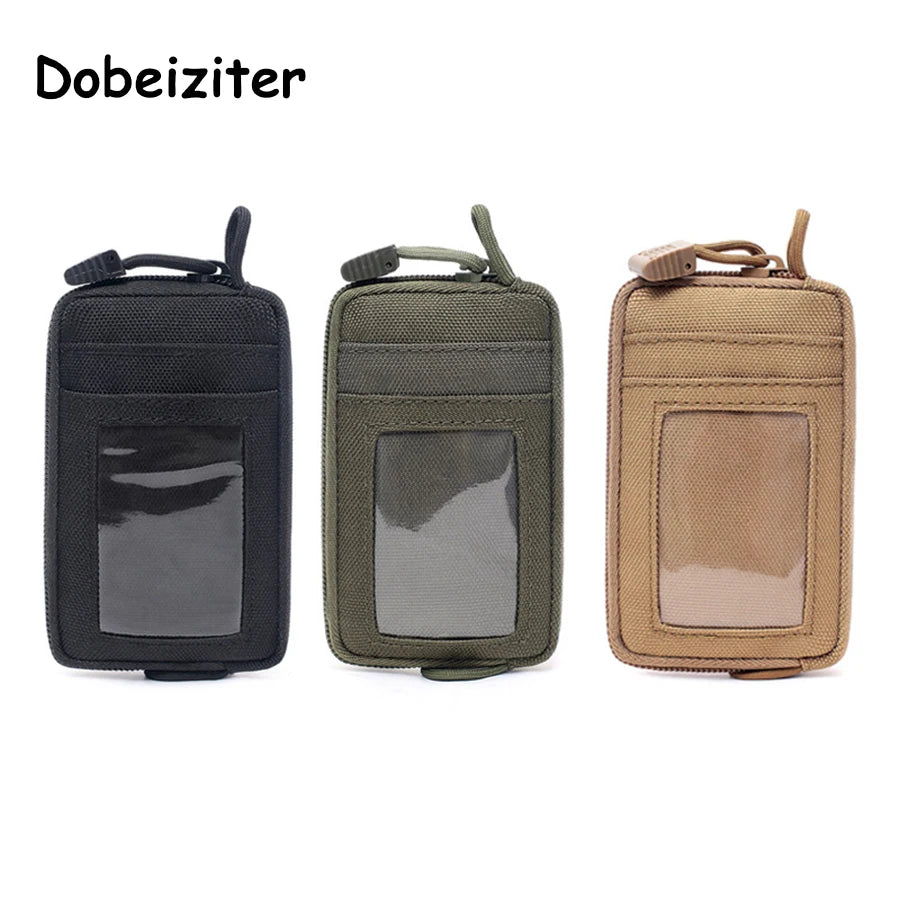 Waterproof Camping EDC Pouch Tactical Key Change Purse Wallet Travel Kit Coin Purse With Card Slots Pack Zippers Waist Bag