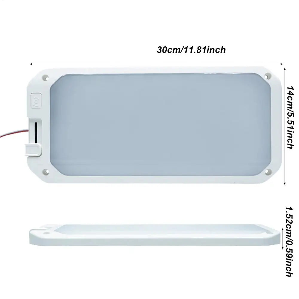 RV LED Ceiling Light with Remote – Three-Color Dimmable Interior Light