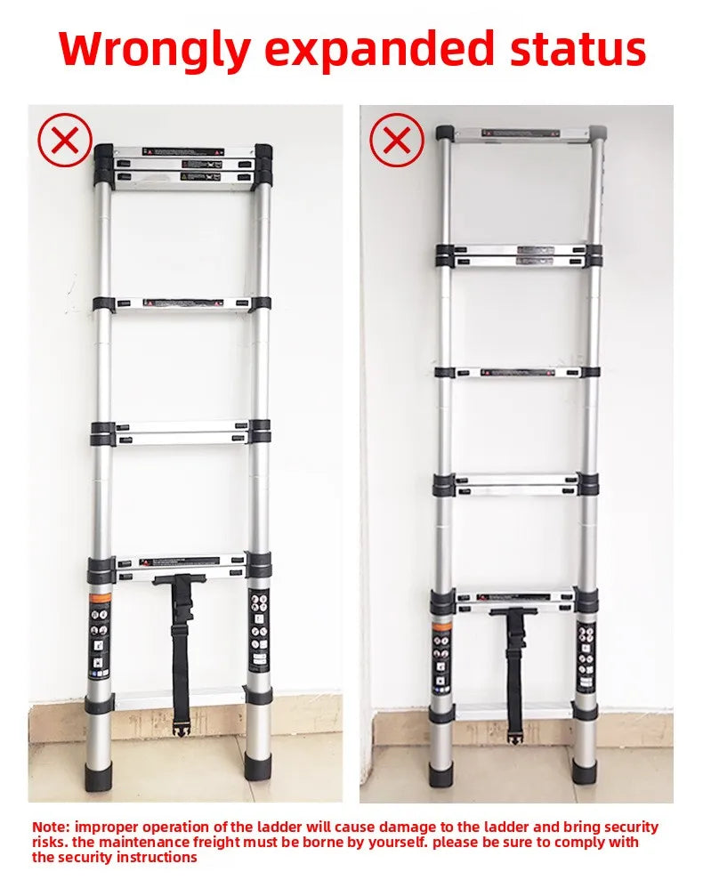 Telescopic ladder Aluminum alloy multi-functional joint herringbone ladder Folding aluminum ladder, bamboo ladder stairs Durable