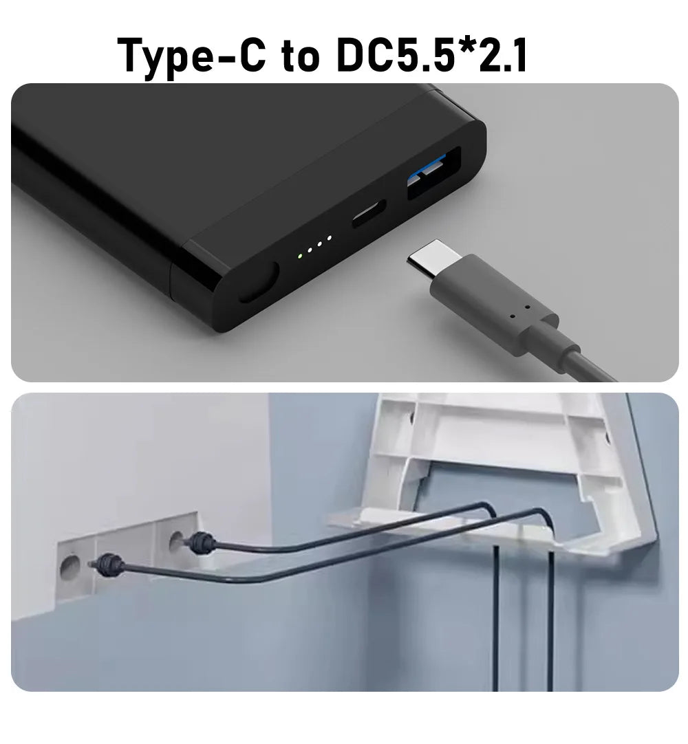 For Starlink Mini Cable 2M(6.6ft) Starlink Mini DC Power Type-C Input Replacement Cable Waterproof Outerdoor Barrel Jack Chargin